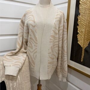 Mud Pie Cream and Tan Women's Cardigan